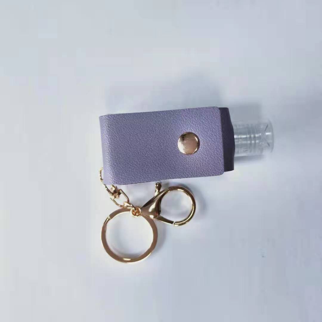 Wholesale PU Leather Keychain 30Ml Hand Sanitizer Bottle Case Boutique Resale European Style White
