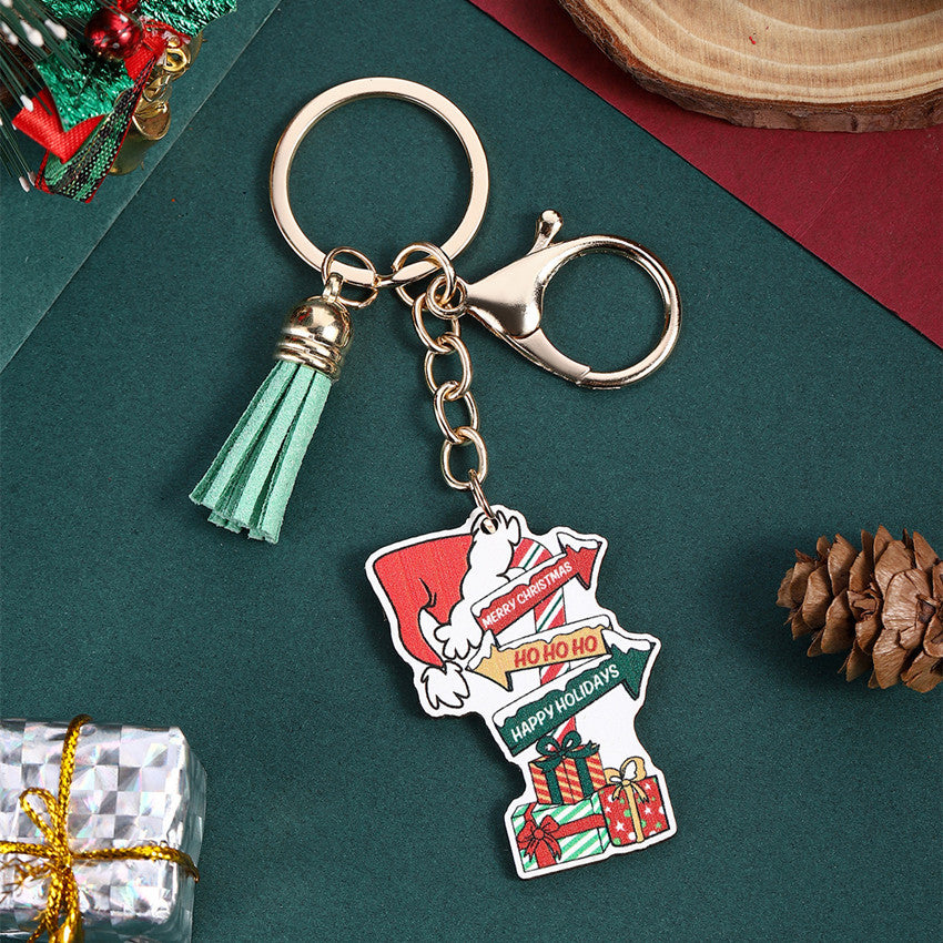 Wholesale Christmas Series Santa Claus Tassel Keychain ACC-KC-RongRui013