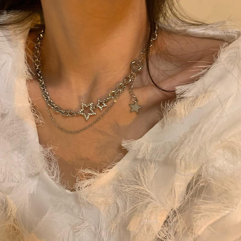 Wholesale  Star double-layer necklace