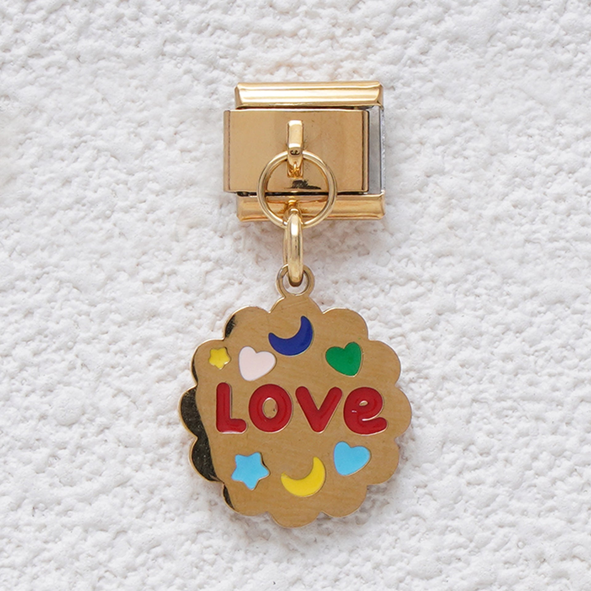 Wholesale Italian Charm Bracelet 9mm DIY Splicing Rainbow Flower Candy Stainless Steel Composable Bracelet