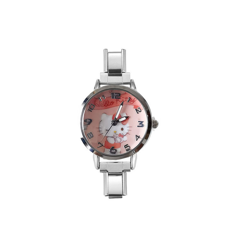 Wholesale Italian modular cartoon animation stainless steel strap student couple waterproof fashion women' s watch DIY disassembly wristwatch
