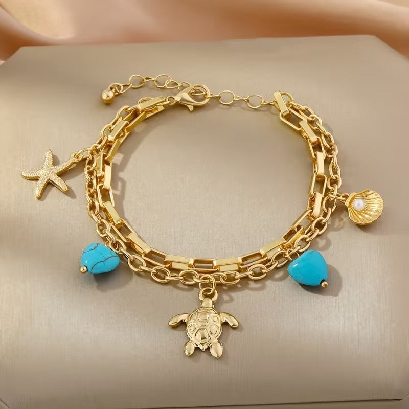 Wholesale Retro Sea Life Pendant Necklace,  Electroplated Metal,  Trendy Fashion Accessory for Resale