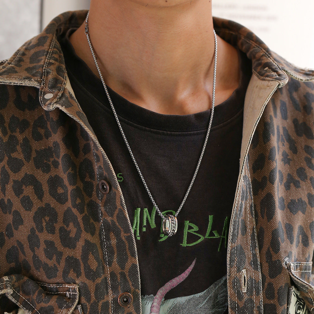 Wholesale Wine Bottle Opener Ring Dual-purpose Hip-hop Stainless Steel Necklace ACC-NE-Leisuo003