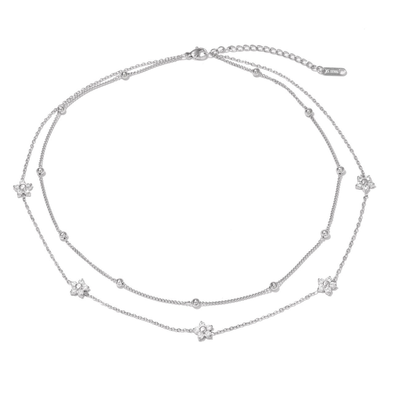 Wholesale Star and Flower Titanium Steel Clavicle Necklace