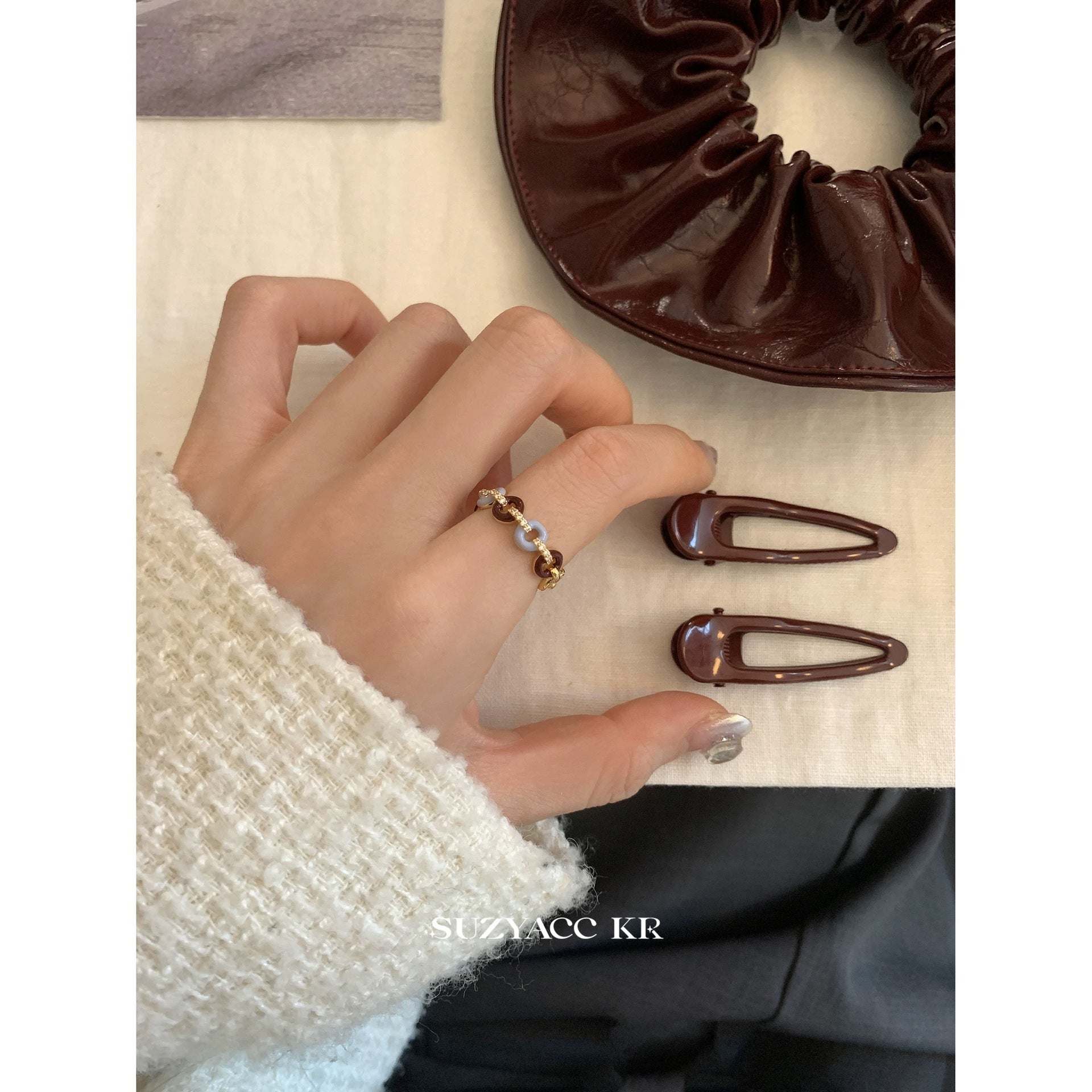 Wholesale  Retro  Glaze Rhinestone Ring