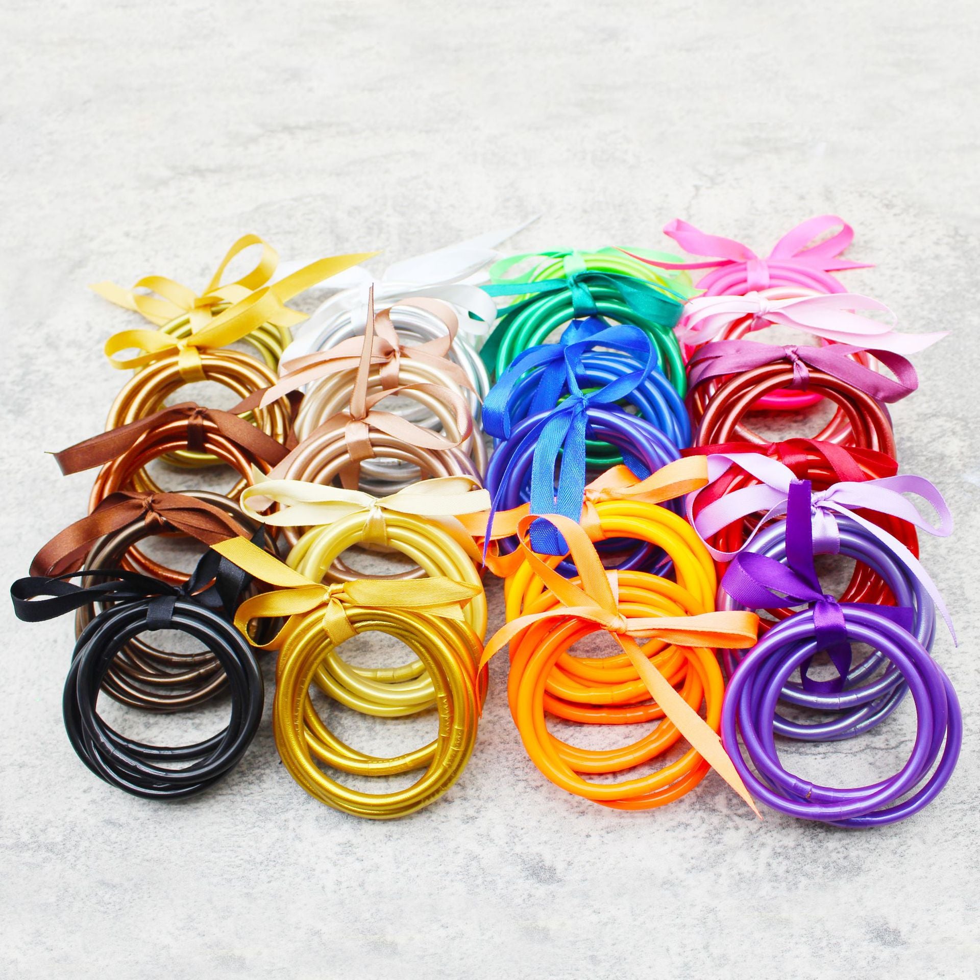 Wholesale Gold Foil Plastic Bracelet Silicone Gold Powder Jelly Bangles ACC-BT-YTian003