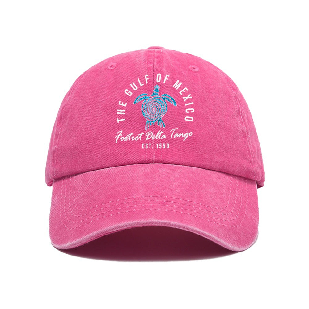Wholesale Washed cotton printed distressed baseball cap