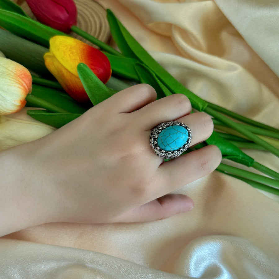 Wholesale  Inlaid Green Turquoise Ring