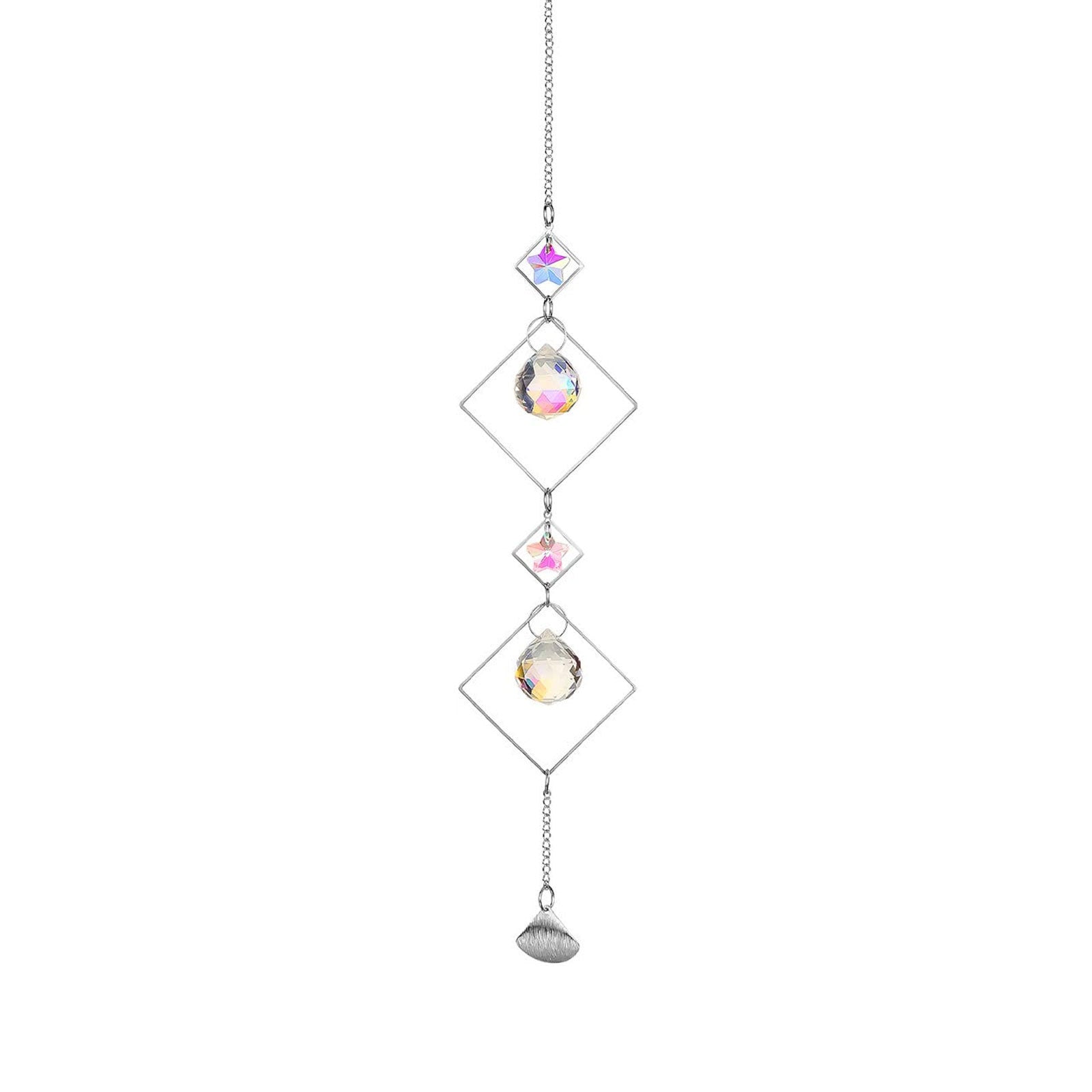 Wholesale Gold and Silver Crystal Sun Catcher hanging window Sun prism decoration