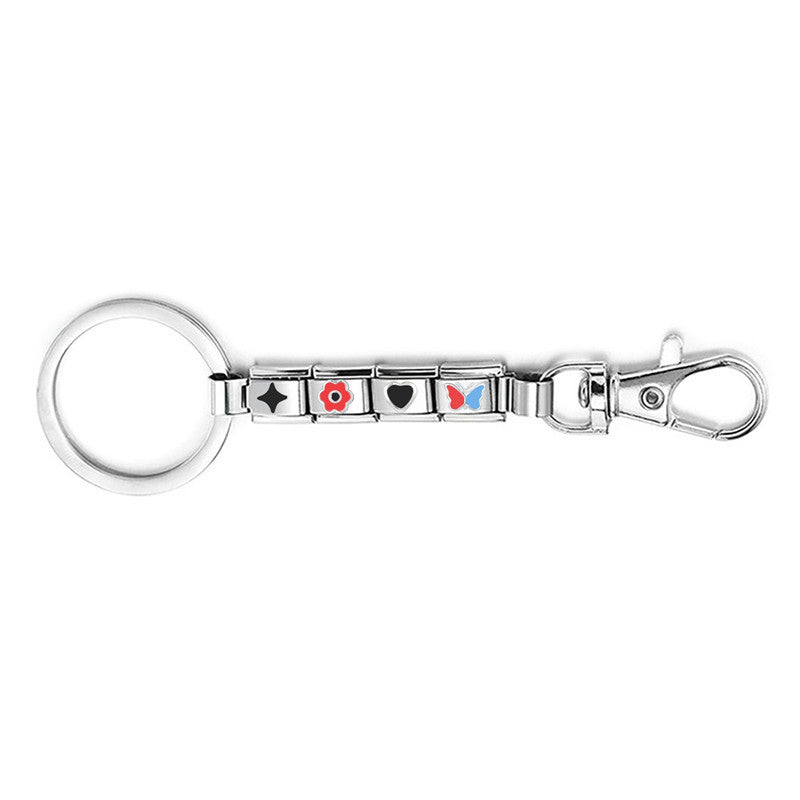 Wholesale Italian Module Keychain Bracelet Retro Creative Stylish Fashion DIY Italian Module Finished Keychain