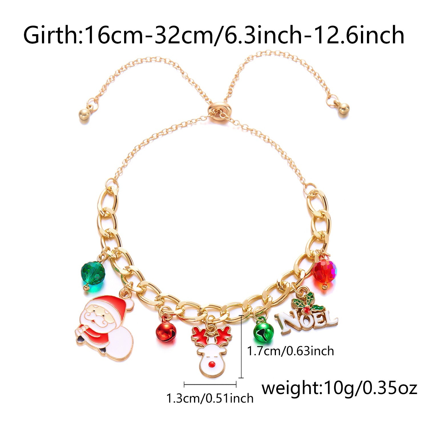 Wholesale Christmas Snowflake Elk Bell  Pull-Out Bracelet