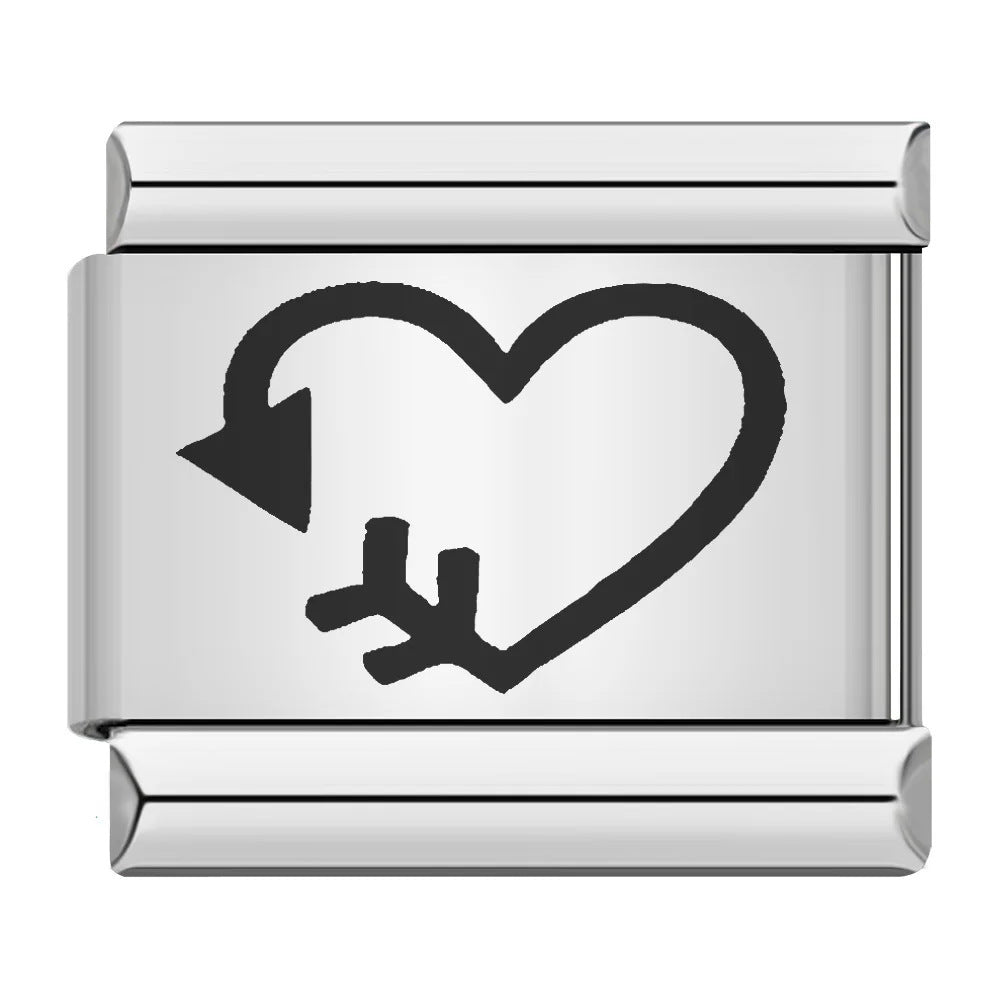 Wholesale 9mm Italian Charm Starter Bracelets DIY Laser Single Section Creative Stainless Steel Composable Bracelet