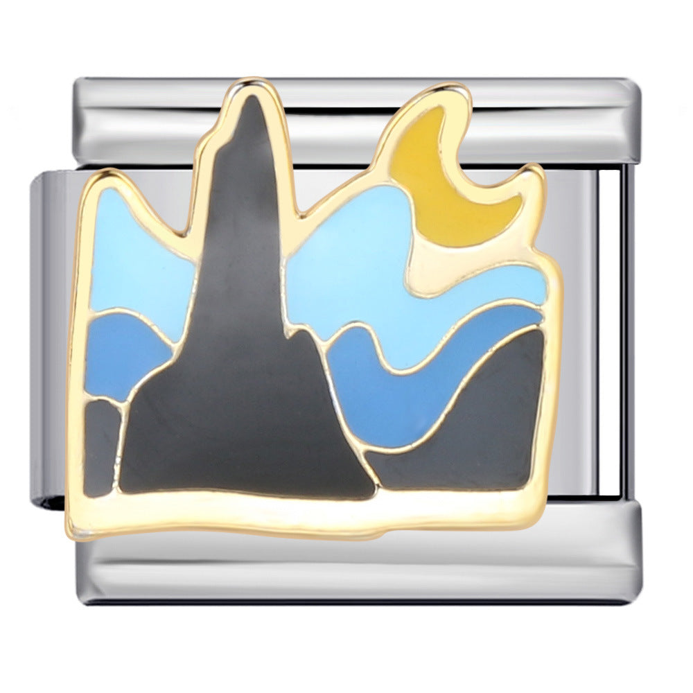 Wholesale Italian Charm Bracelet 9mm DIY Splicing Removable Architectural Sign Stainless Steel Composable Bracelet