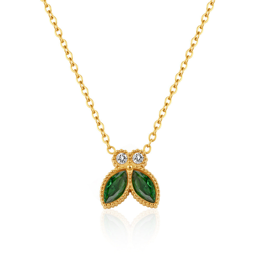 Wholesale Butterfly Cubic Zirconia Earring Set - 18K Gold Plated Stainless Steel,  Women' s Fashion Jewelry Accessory
