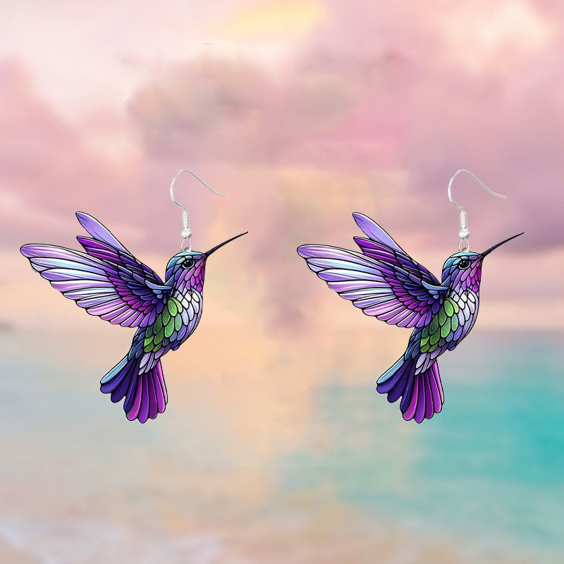 Wholesale  colorful bird acrylic earrings