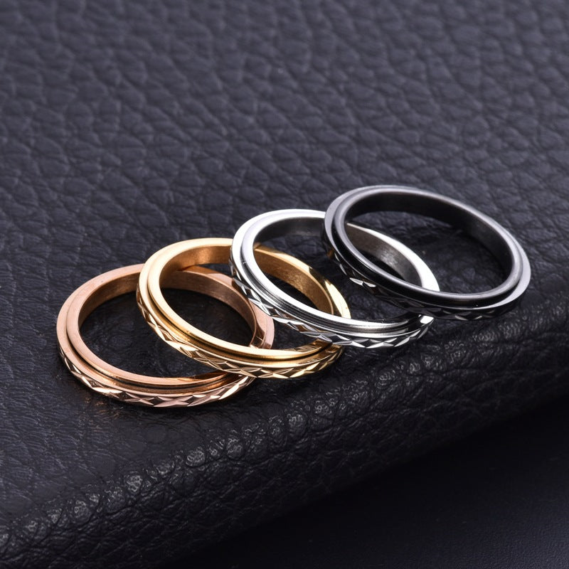 Wholesale Flower Diamond-shaped Ring Stainless Steel Rings