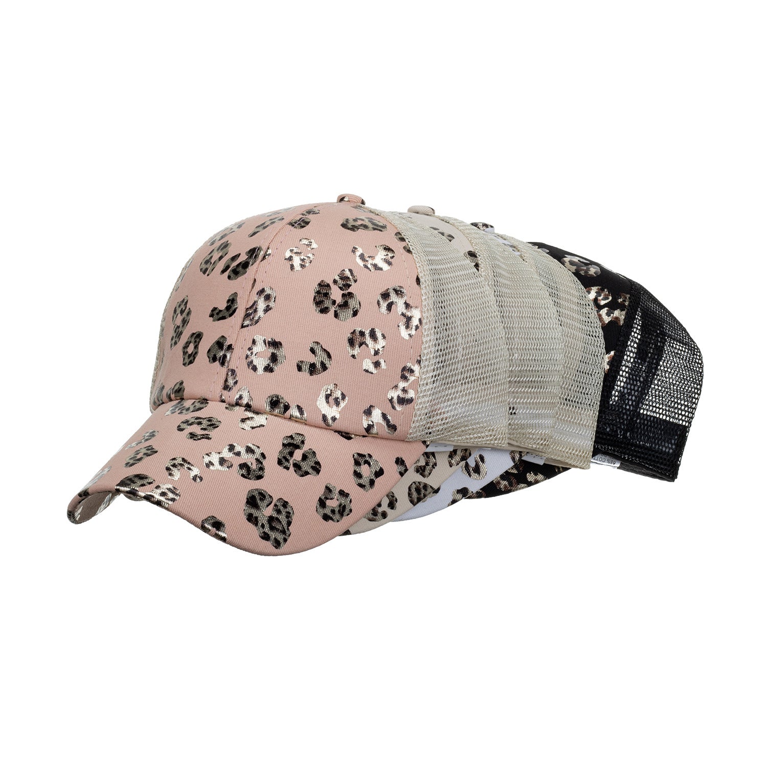 Wholesale Dog Print Cross Ponytail Baseball Cap Hat ACC-HT-ZhongMei004