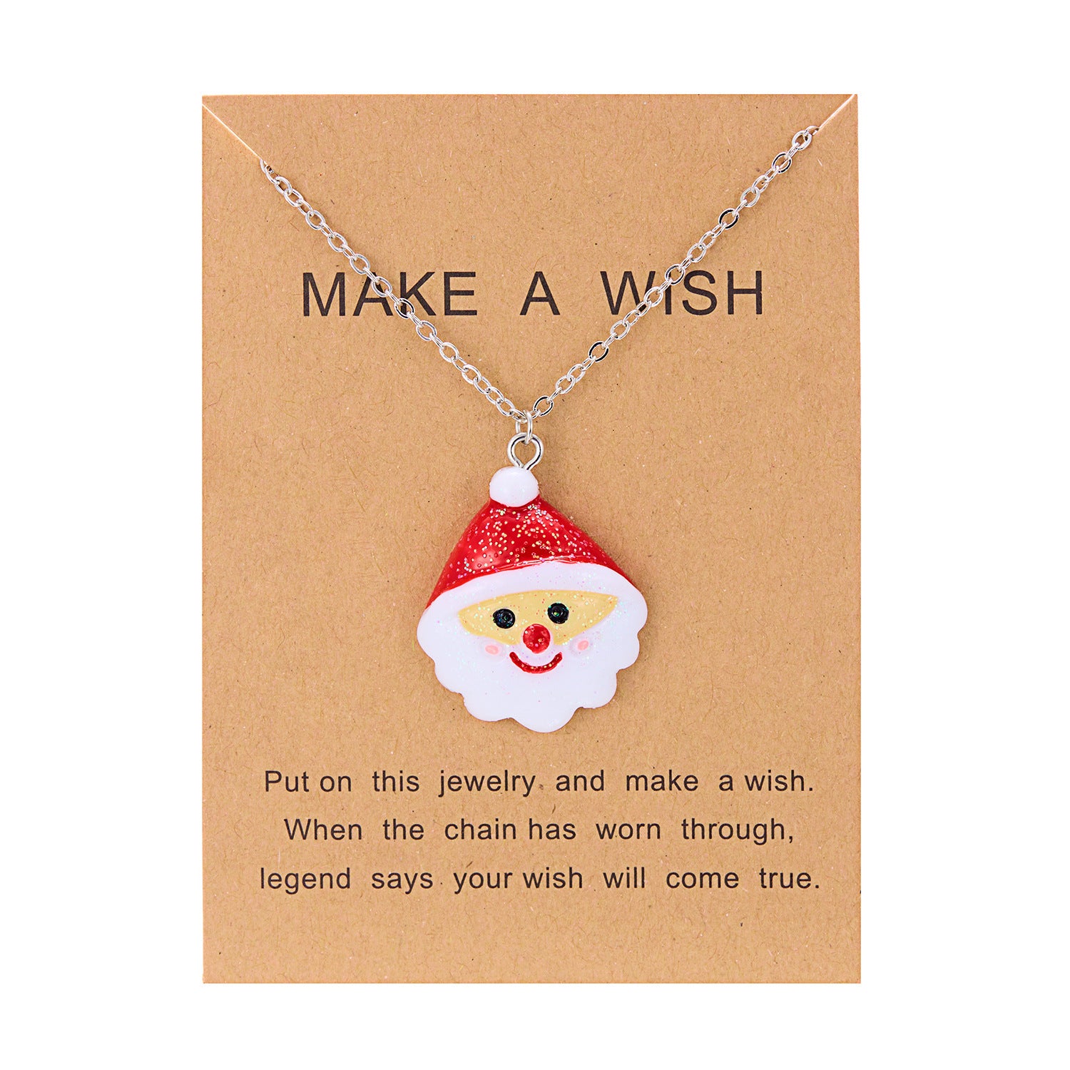 Wholesale Christmas gift box resin  snowman necklace