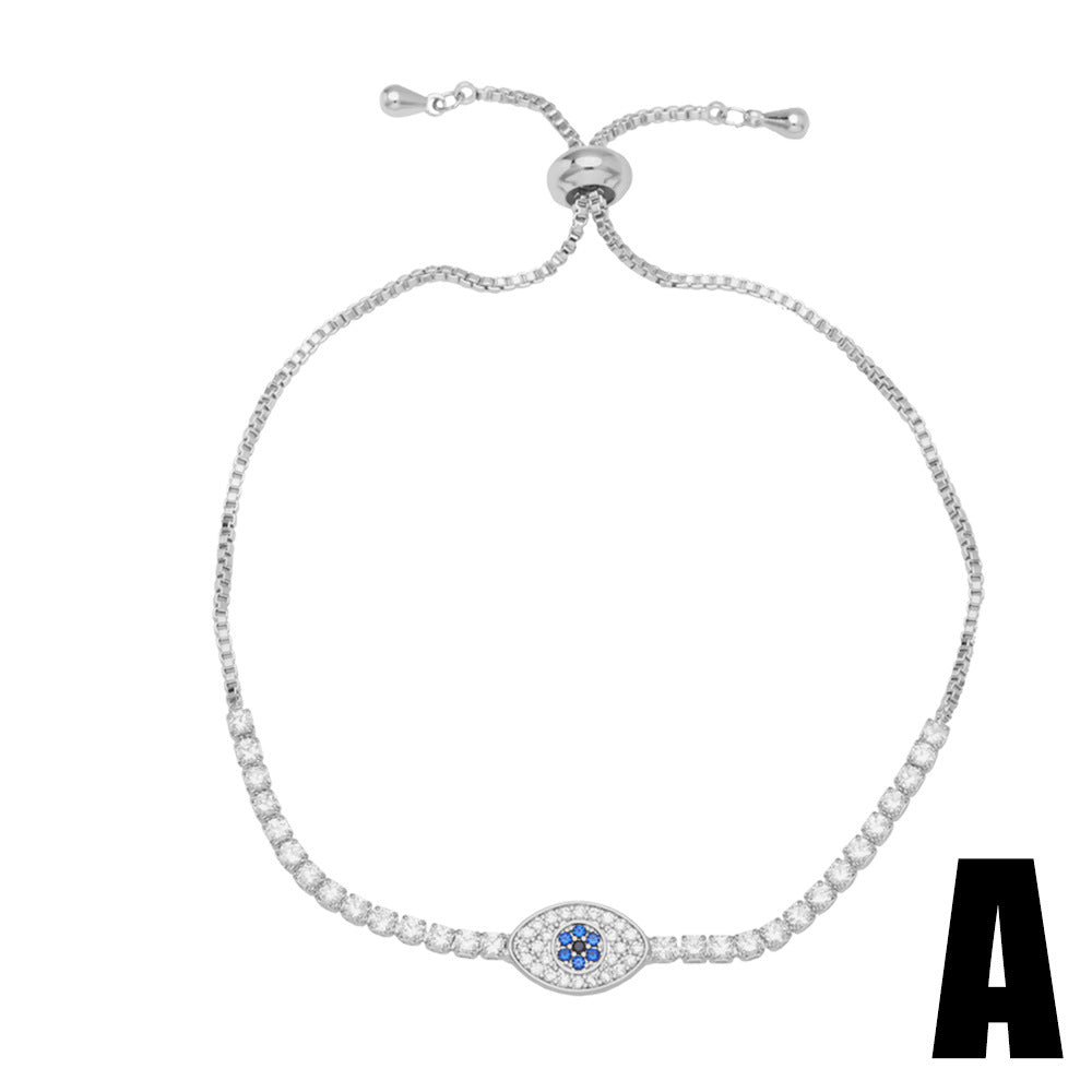 Wholesale Copper and zircon devil' s eye bracelet