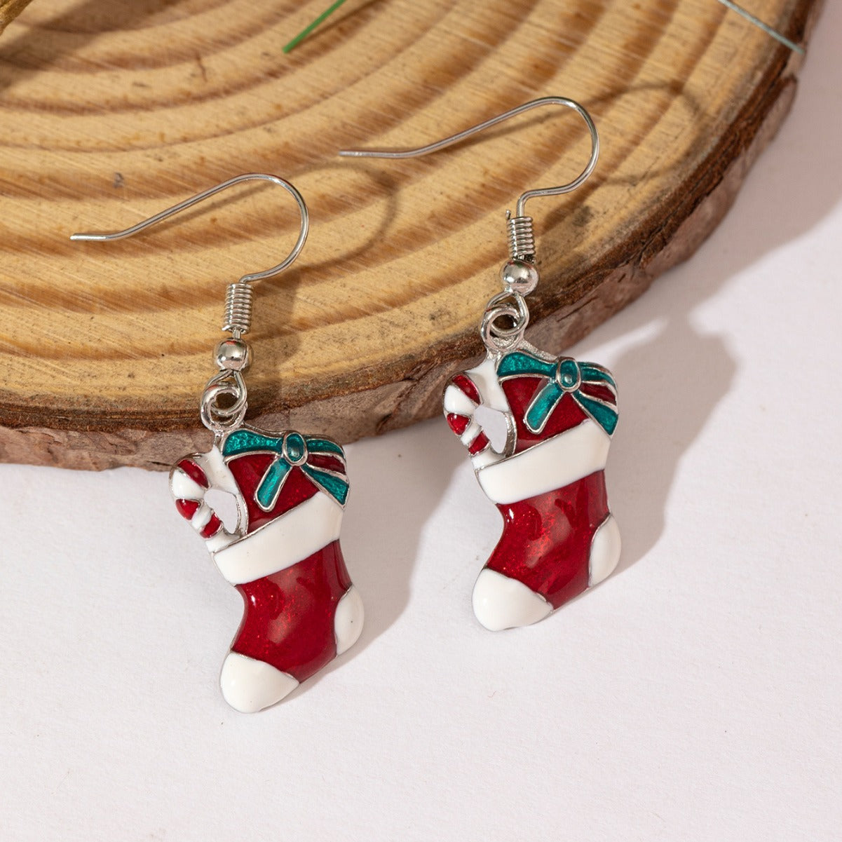 Wholesale Christmas Alloy Oil Drop Earrings ACC-ES-Xunru001