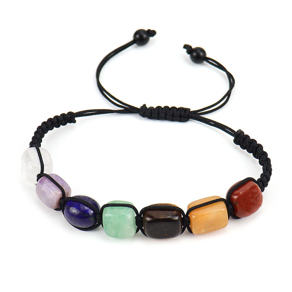 Wholesale Crystal Beaded Bracelet Geometric Rectangular Stone Yoga Accessory Boutique Resale
