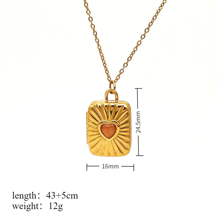 Wholesale Stainless steel  Love Couple Opening and Closing Commemorative Album Necklace