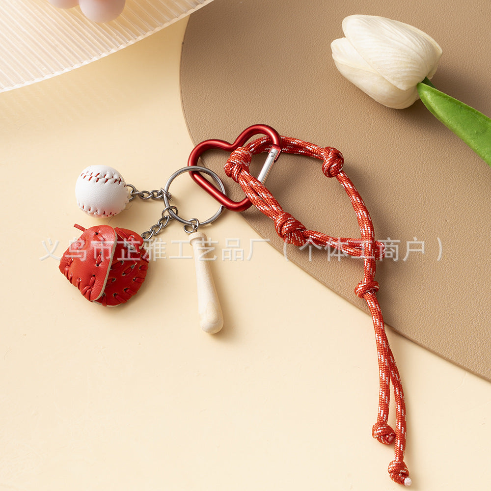 Wholesale Alloy Color Rope Baseball Set Creative Mini Pendant Keychain Shoulder Bag ACC-KC-ZhiYa068