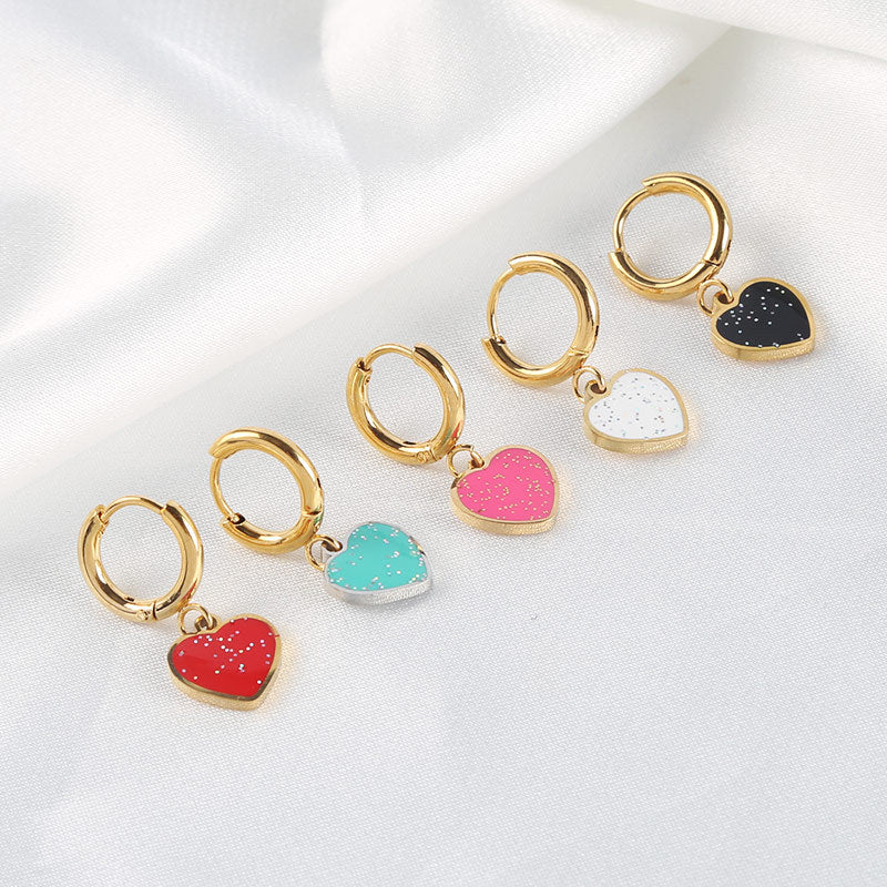 Wholesale Personalized Love Heart Shaped Stainless Steel Earrings ACC-ES-MuShan062