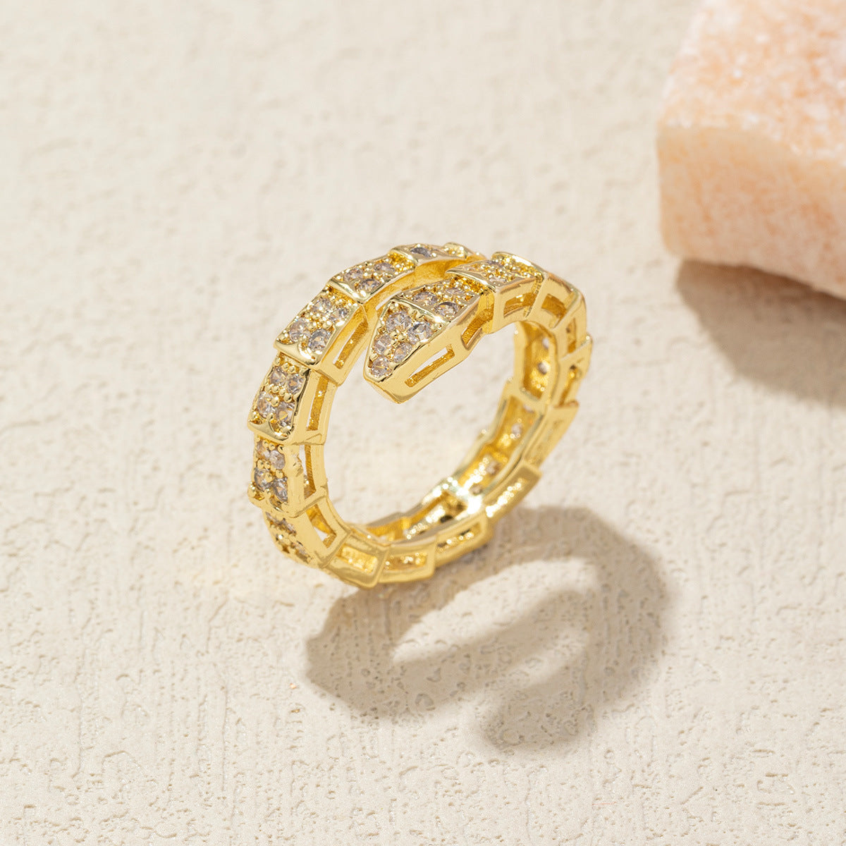 Wholesale snake bone light luxury adjustable open ring