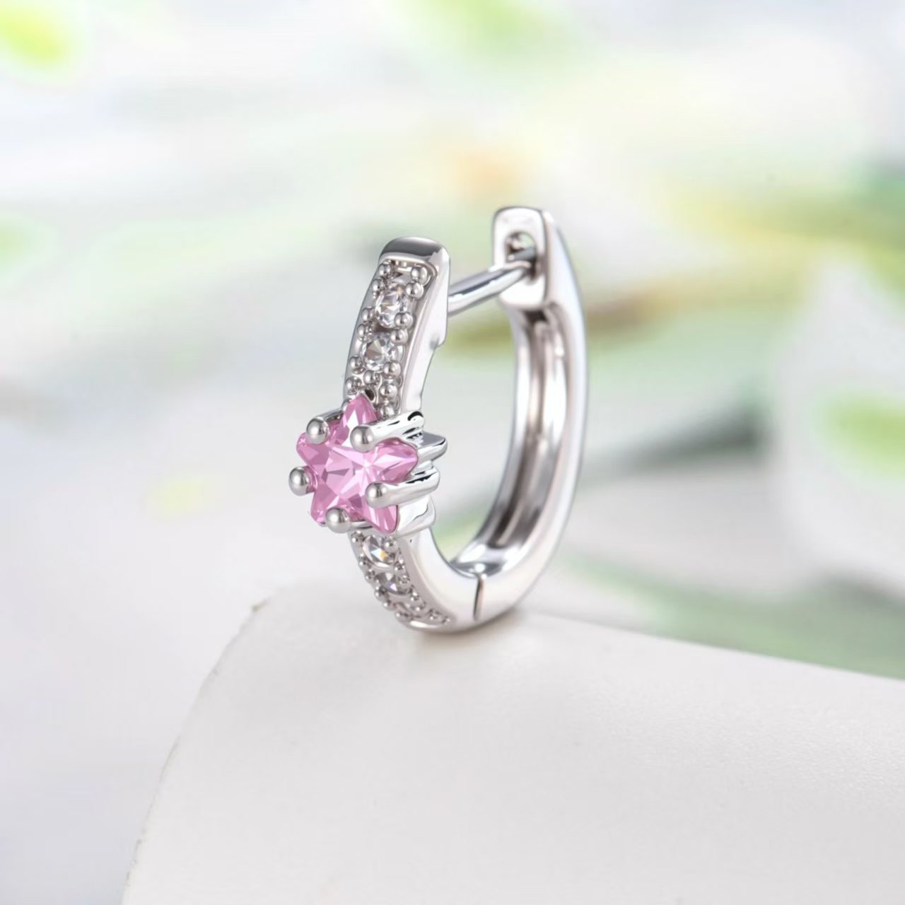 Wholesale Copper Five-Pointed Star Zircon Earrings Simple Style Fashion Jewelry