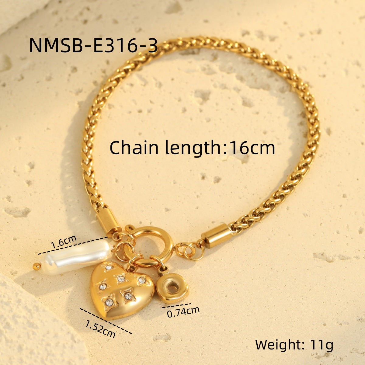 Wholesale Diamond Love Pendant Necklace Light Luxury Stainless Steel Bracelet