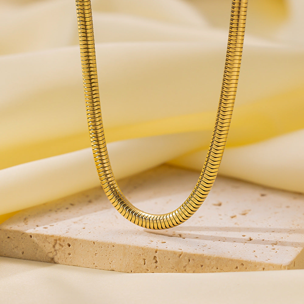 Wholesale Retro Irregular Titanium Steel Necklace Plated 18K Gold Multi-layered Necklace Gold Plated Necklace ACC-NE-Tais004