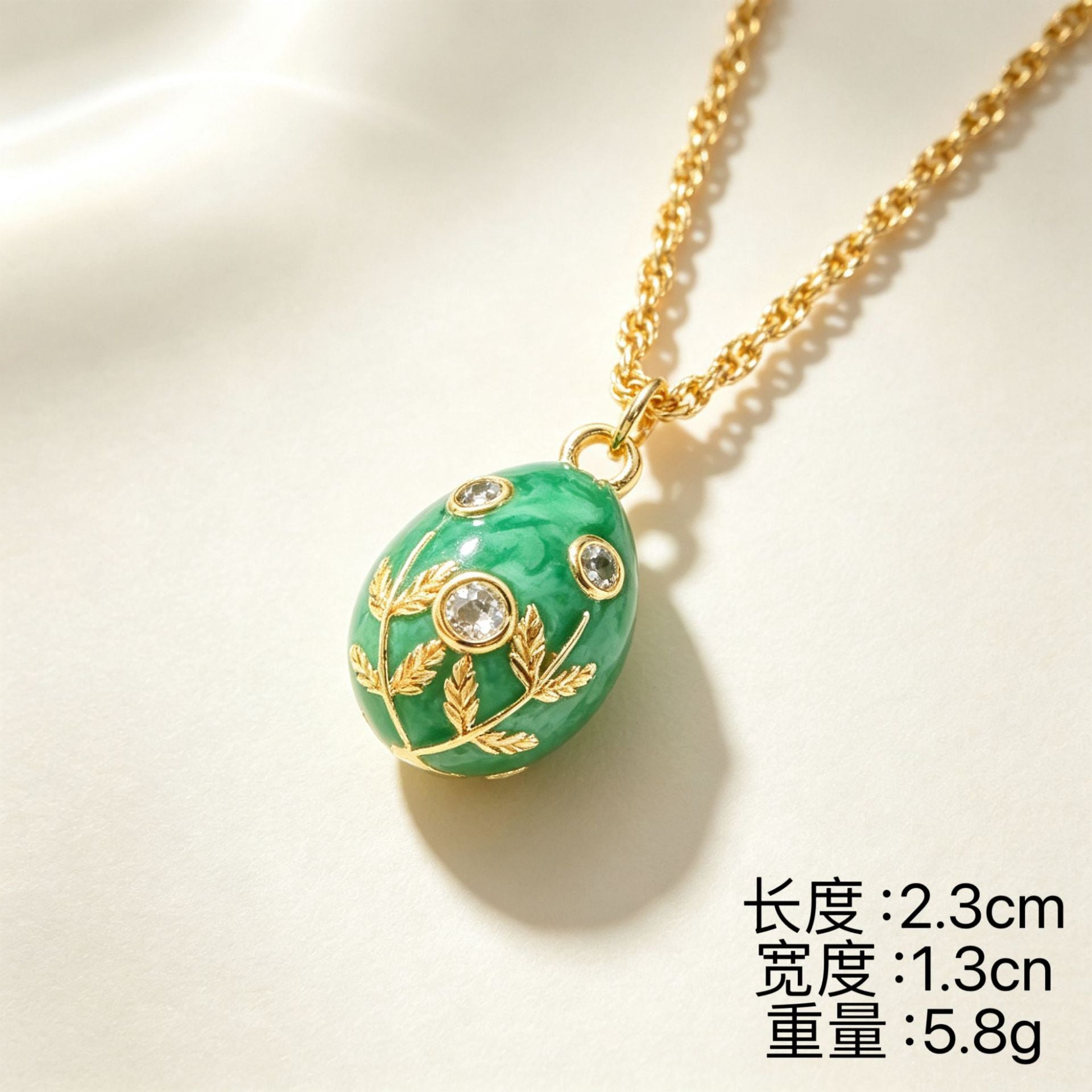 Wholesale Gold Plated Easter Egg Pendant Necklace Fashion Accessory for Party
