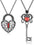 Wholesale  hollow diamond love clavicle chain key lock creative couple  necklace