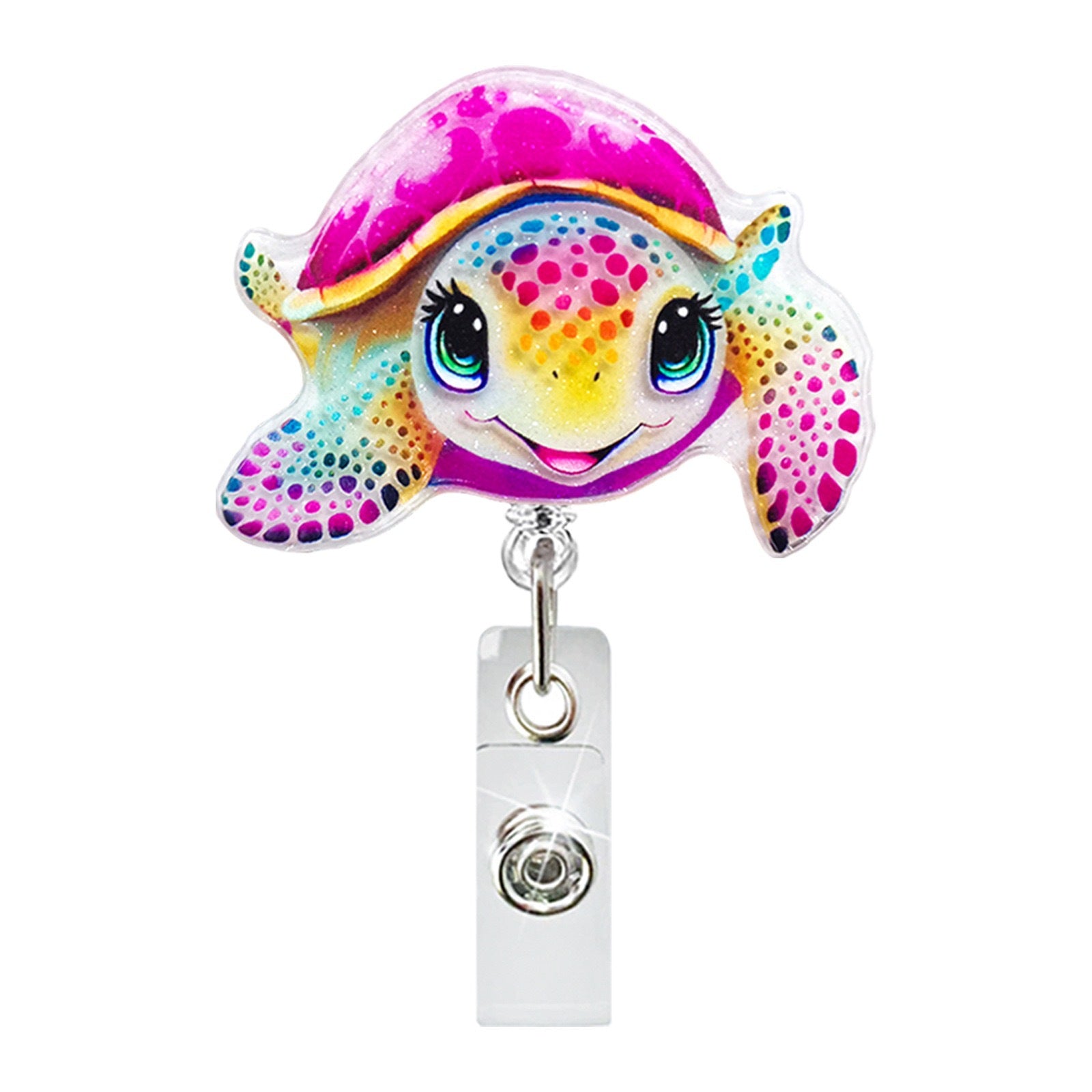Wholesale Acrylic Fun Zoo Undersea Theme Badge Reel Keychain