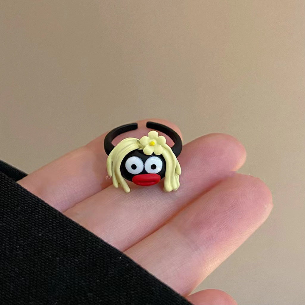Wholesale Cute Ugly Cute Cartoon Oil Dropping Opening Ring