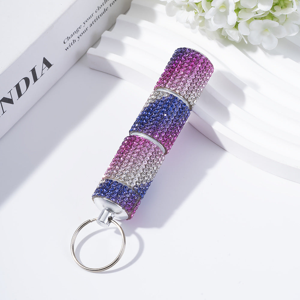 Wholesale diamond-encrusted pill bottle keychain