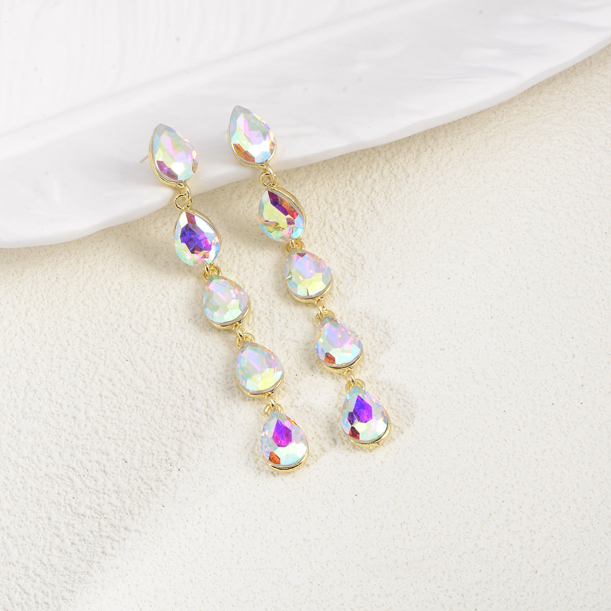Wholesale Rhinestone Earrings Water Drop Long Luxury Earrings ACC-ES-YiN007
