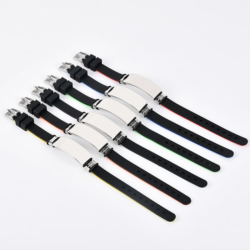 Wholesale  vintage silicone stainless steel men' s bracelet