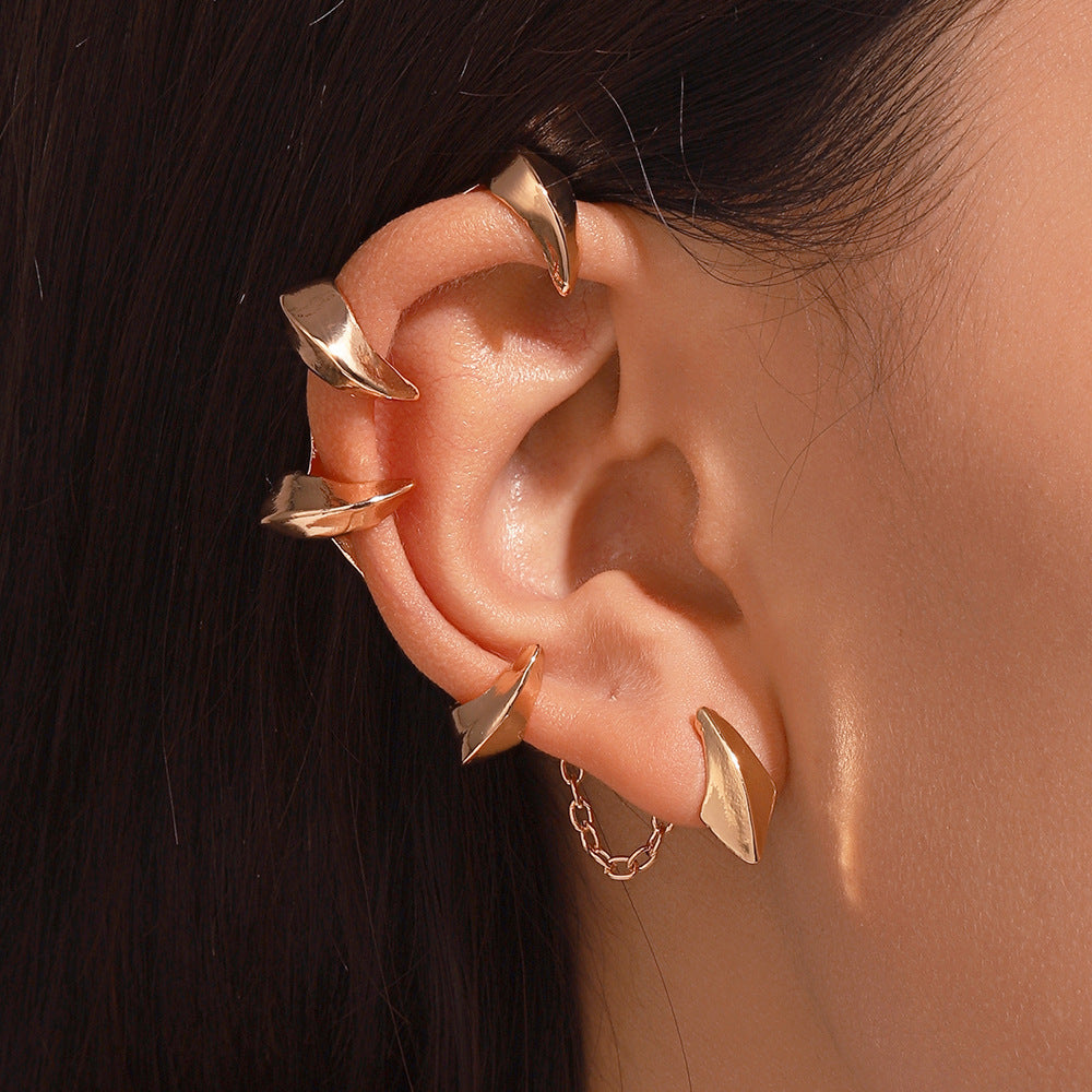 Wholesale Dragon Ear Cuff Clip On Earrings For Women Punk Style Non Pierced Zircon Ancient Silver Stylish Jewelry Gift