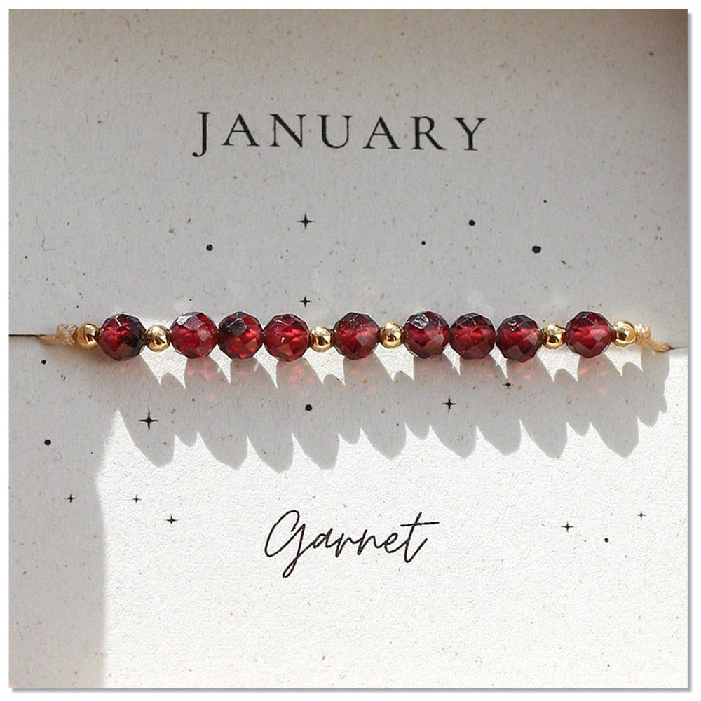 Wholesale month birthday natural stone mixed wear copper beads bracelet