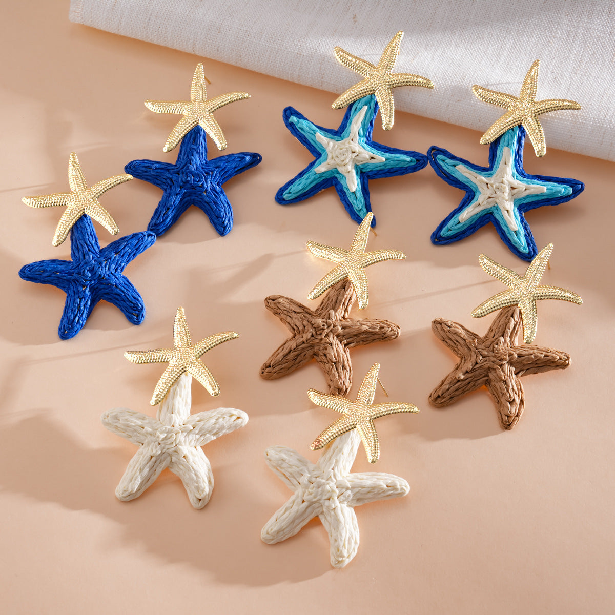 Wholesale Stylish Star Shape Alloy Earrings,  Silver Needle Finish,  Everyday Jewelry Accessory for Resale