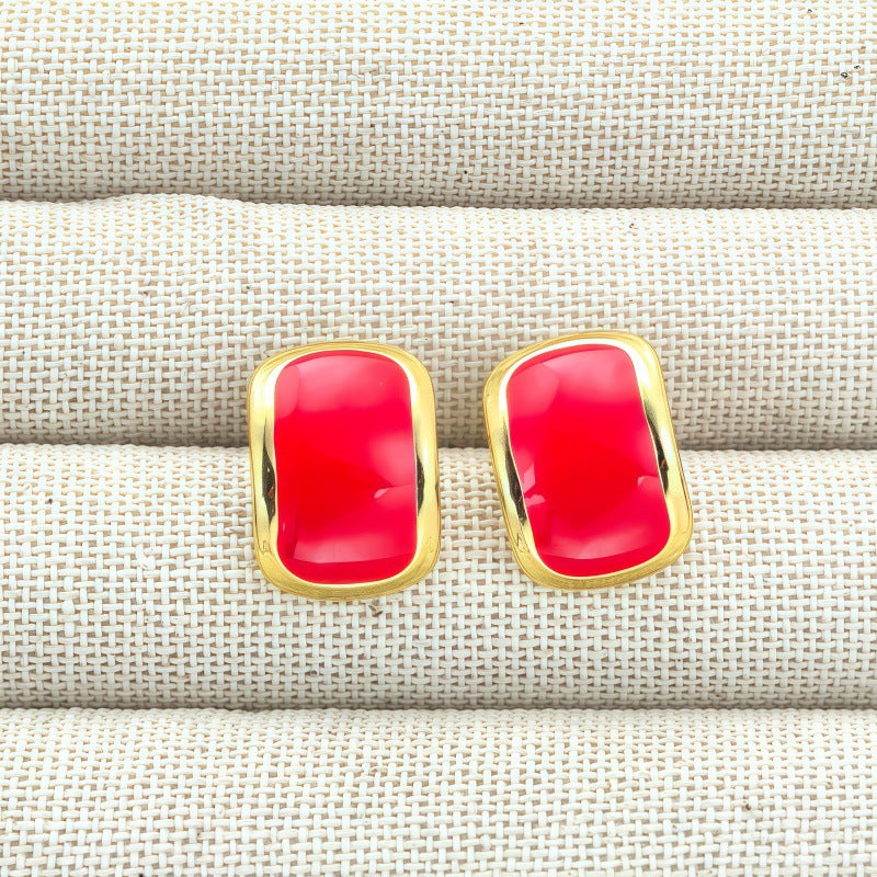 Wholesale Stainless steel colored drip earrings