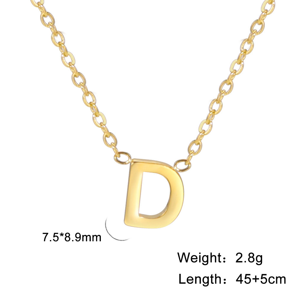 Wholesale Letter Gold 18k Real Gold Electroplated Stainless Steel Necklace
