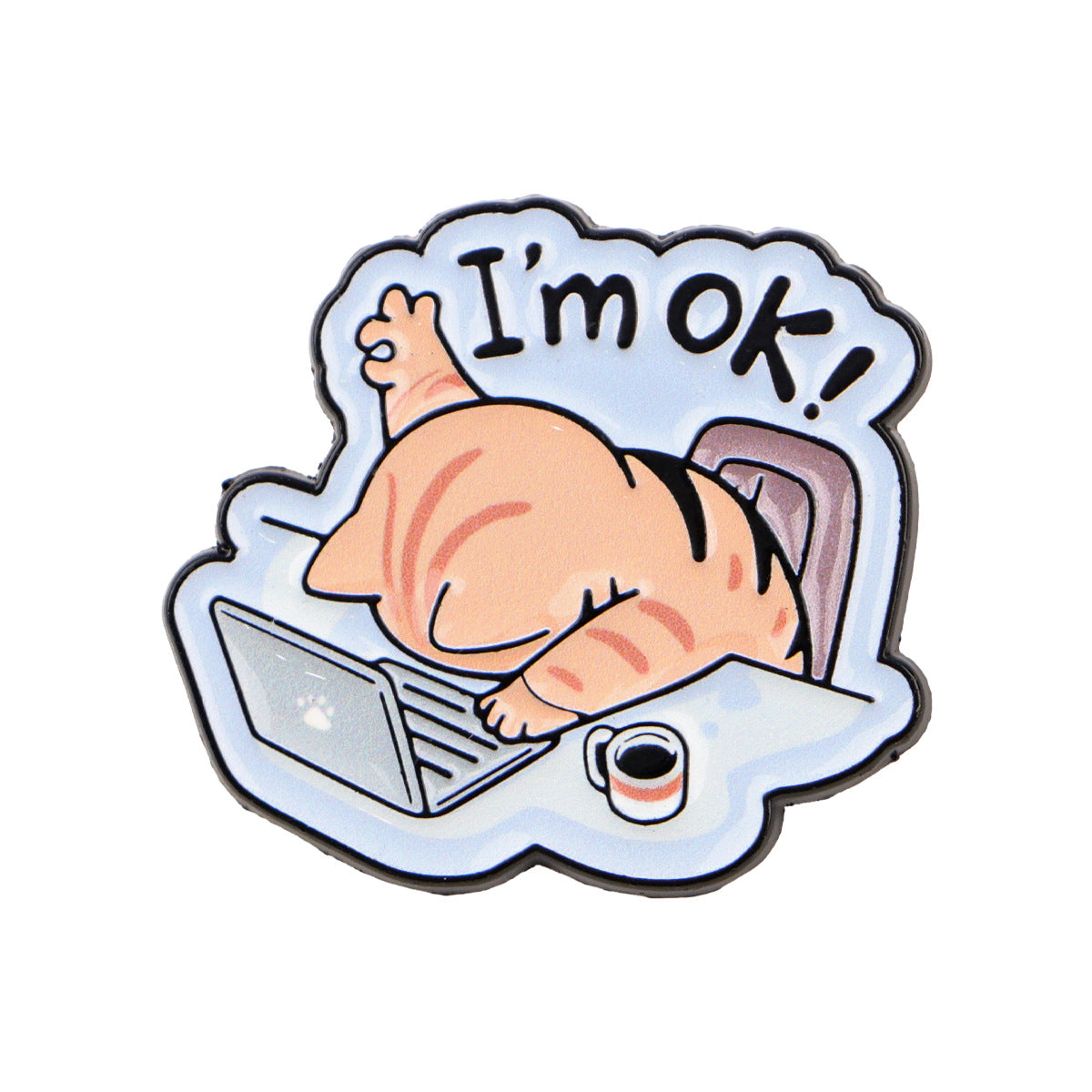 Wholesale Monster Cat English Quote Brooch Badge