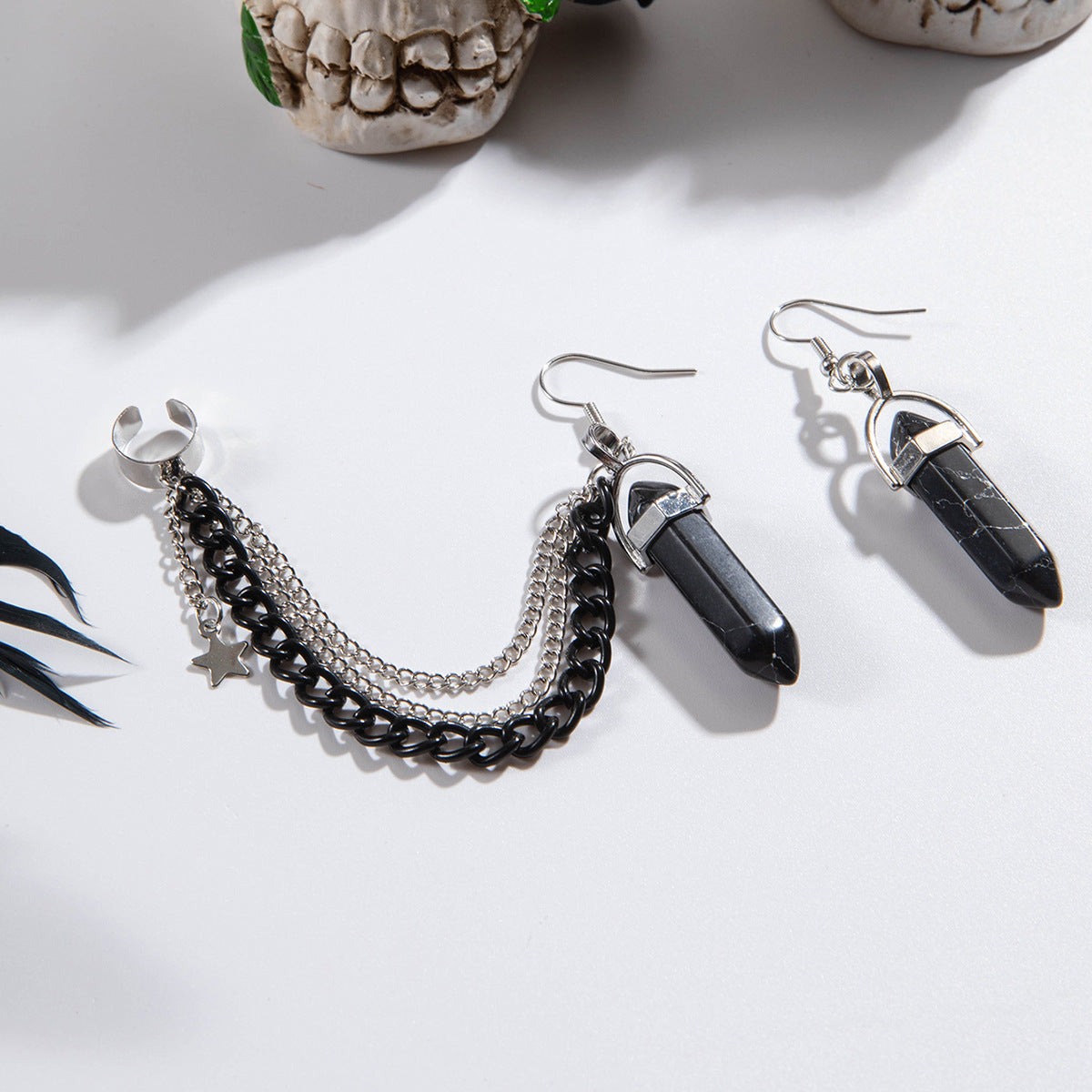 Wholesale  alloy black turquoise earrings