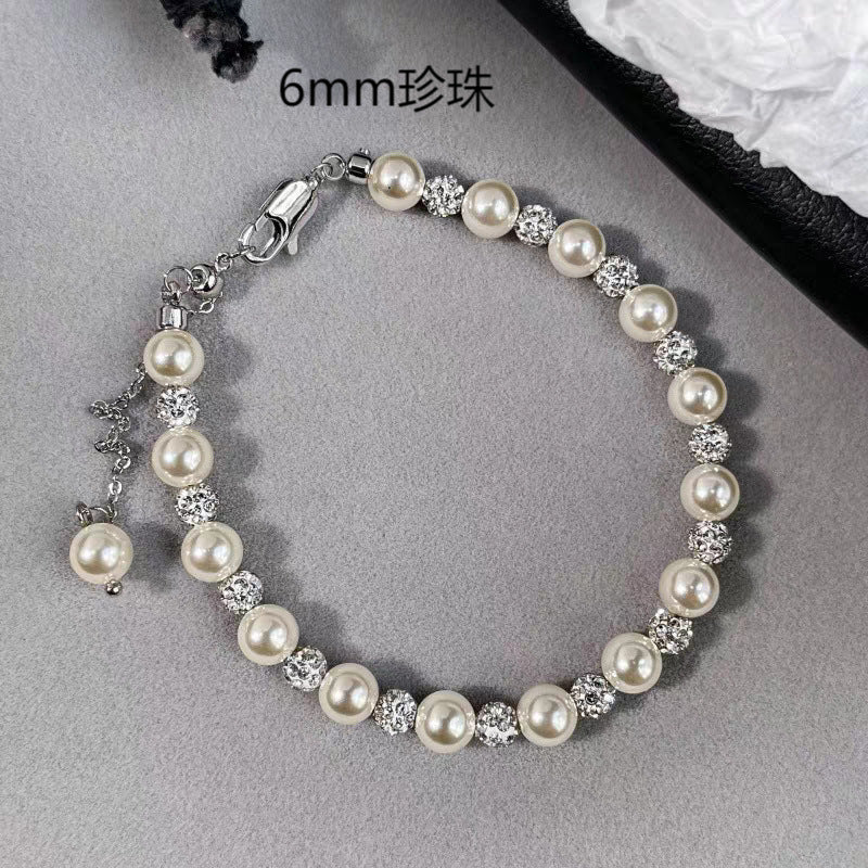 Wholesale Elegant Pearl Necklace For Women Copper Zircon Pendant Chic Collarbone Jewelry Boutique Resale Gift