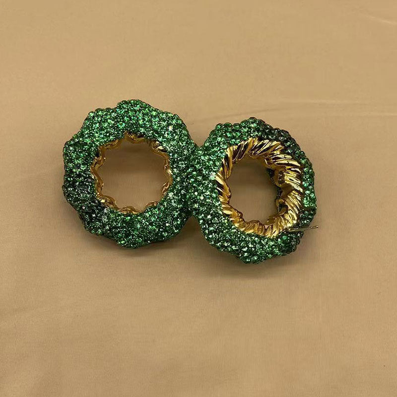 Wholesale Hollow Light Luxury Colored Glass Full Diamond Earrings ACC-ES-KangD008