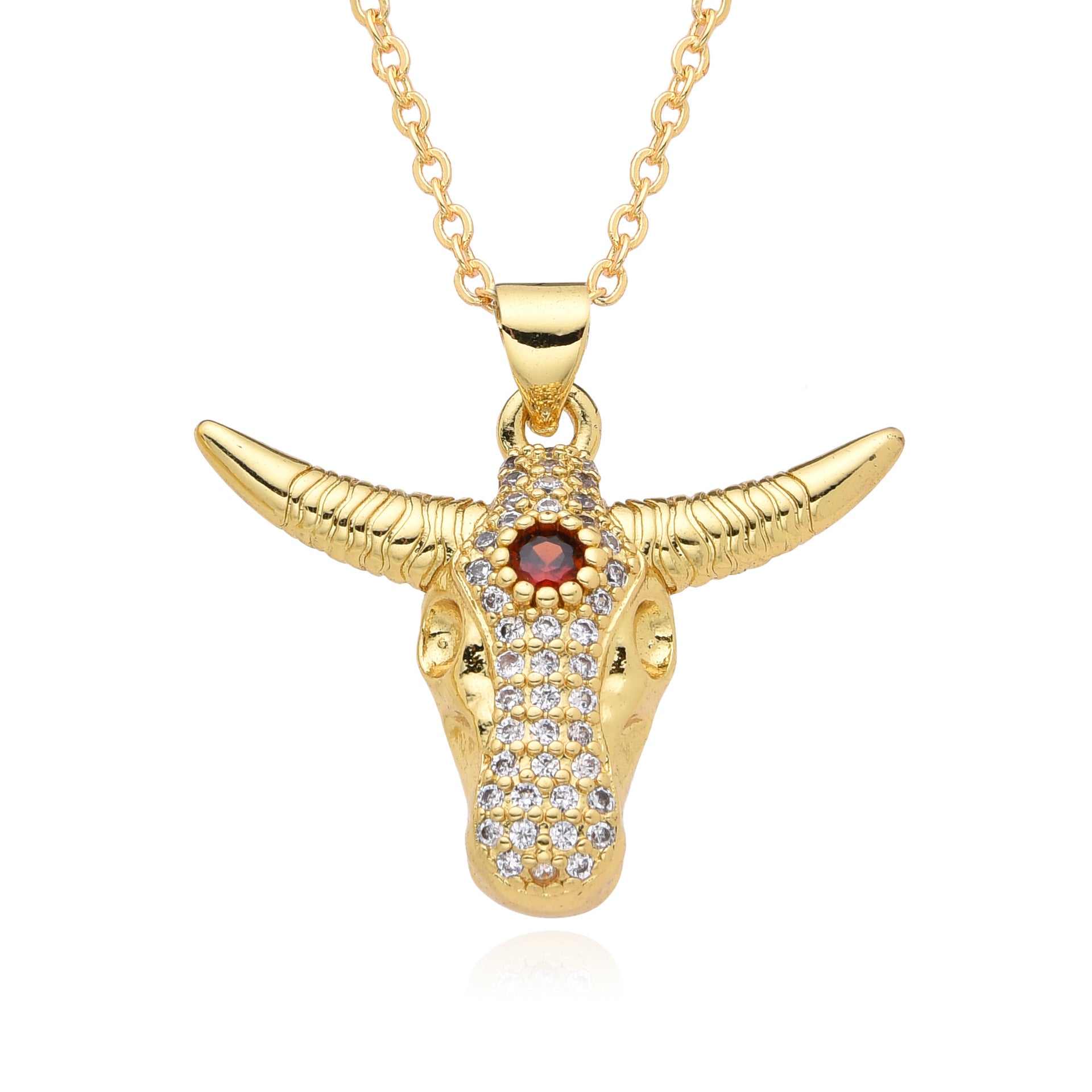 Wholesale  fashion personality bull women's 18K pendant necklace