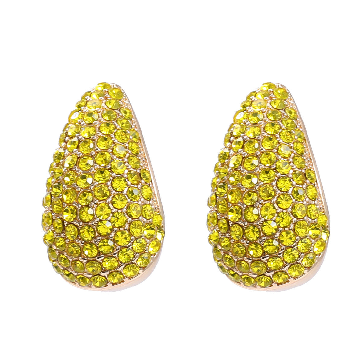 Wholesale Colorful Diamond Earrings Full of Diamond Drop-shaped Earrings Ear Studs ACC-ES-JL029